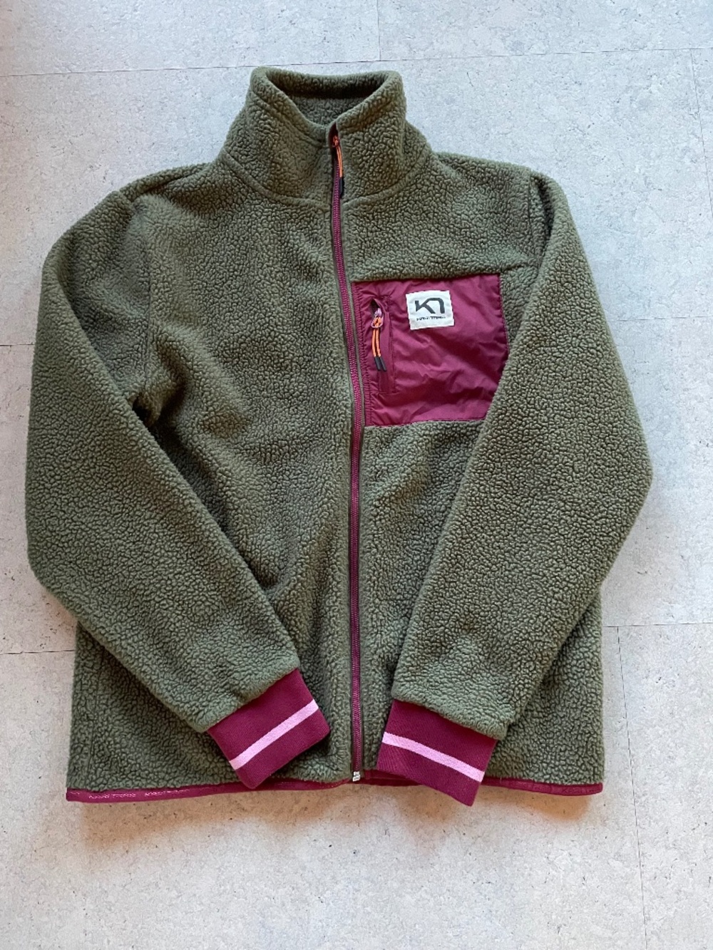 Kari Traa Green & Burgundy Hoodie